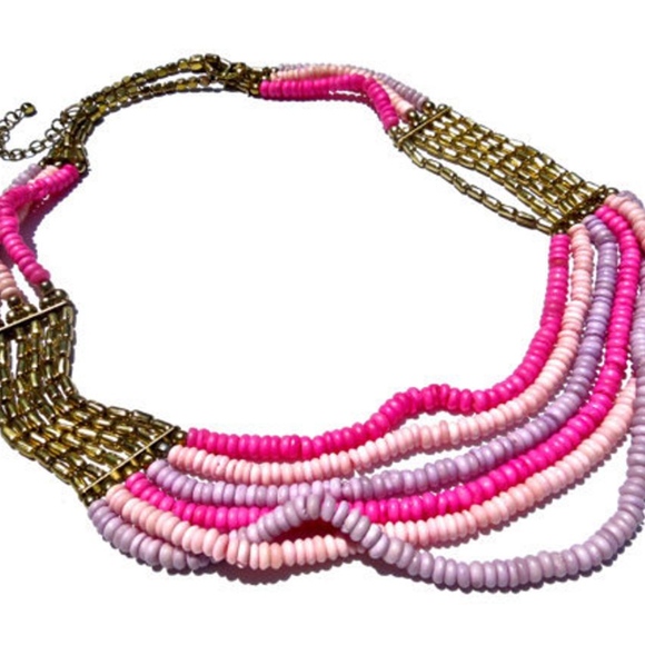 VTG 80's Natural Bone Multi Strand Necklace - Picture 3 of 5